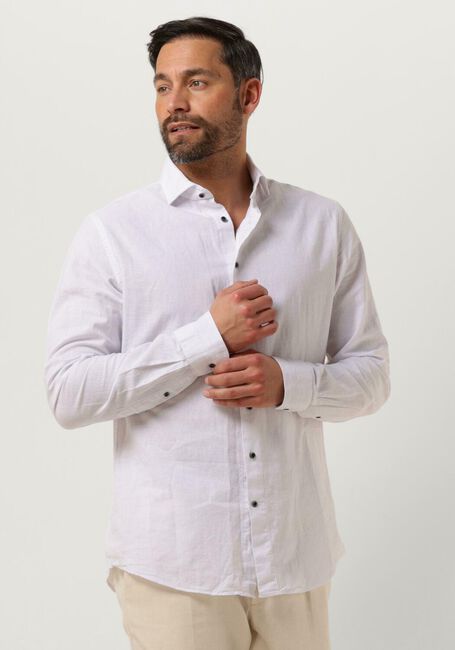 Witte PROFUOMO Klassiek overhemd SHIRT CUTAWAY SC COTTON LINNEN - large