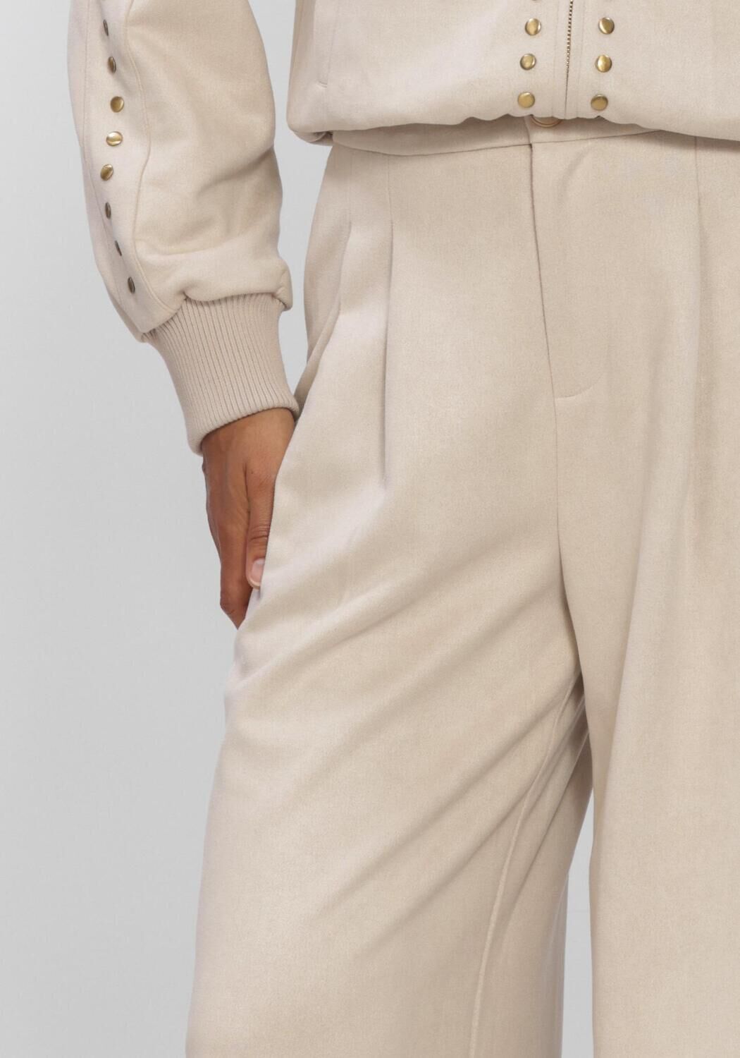 Gebroken wit NUKUS Wijde broek BODINE PANTS SUEDE - large