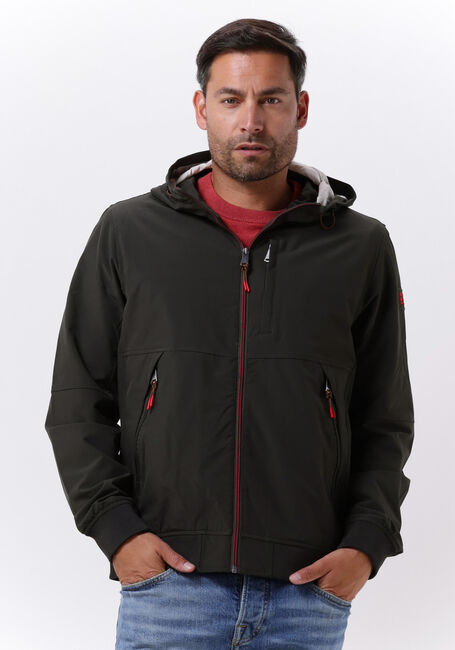 SCOTCH & SODA Jack CLASSIC HOODED SHORT SOFT-SHELL NYLON JACKET en vert - large