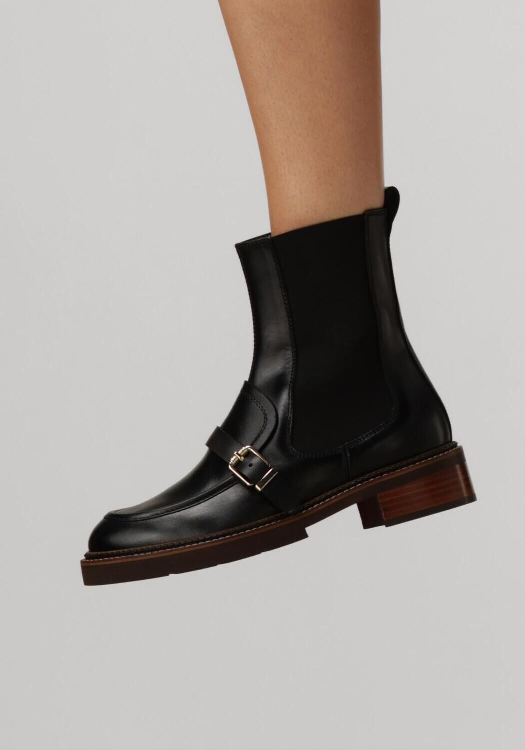 Zwarte PERTINI Enkellaarsjes 32519 - large