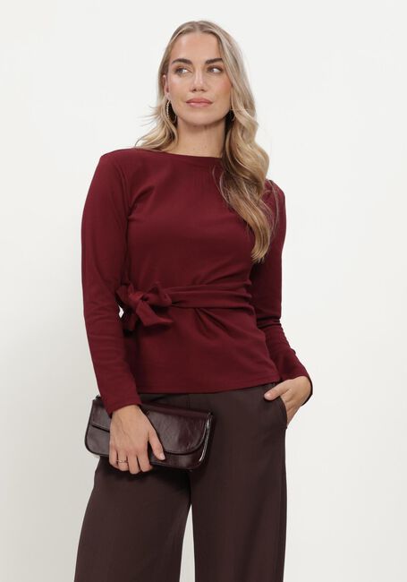 CO'COUTURE ORIANECC LS PLEAT TIE TEE Blouses en rouge - large