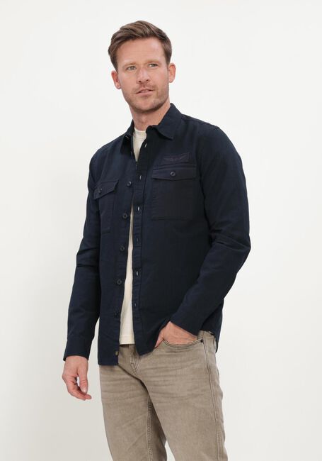 Donkerblauwe PME LEGEND Casual overhemd LONG SLEEVE SHIRT QUILT POPLIN - large