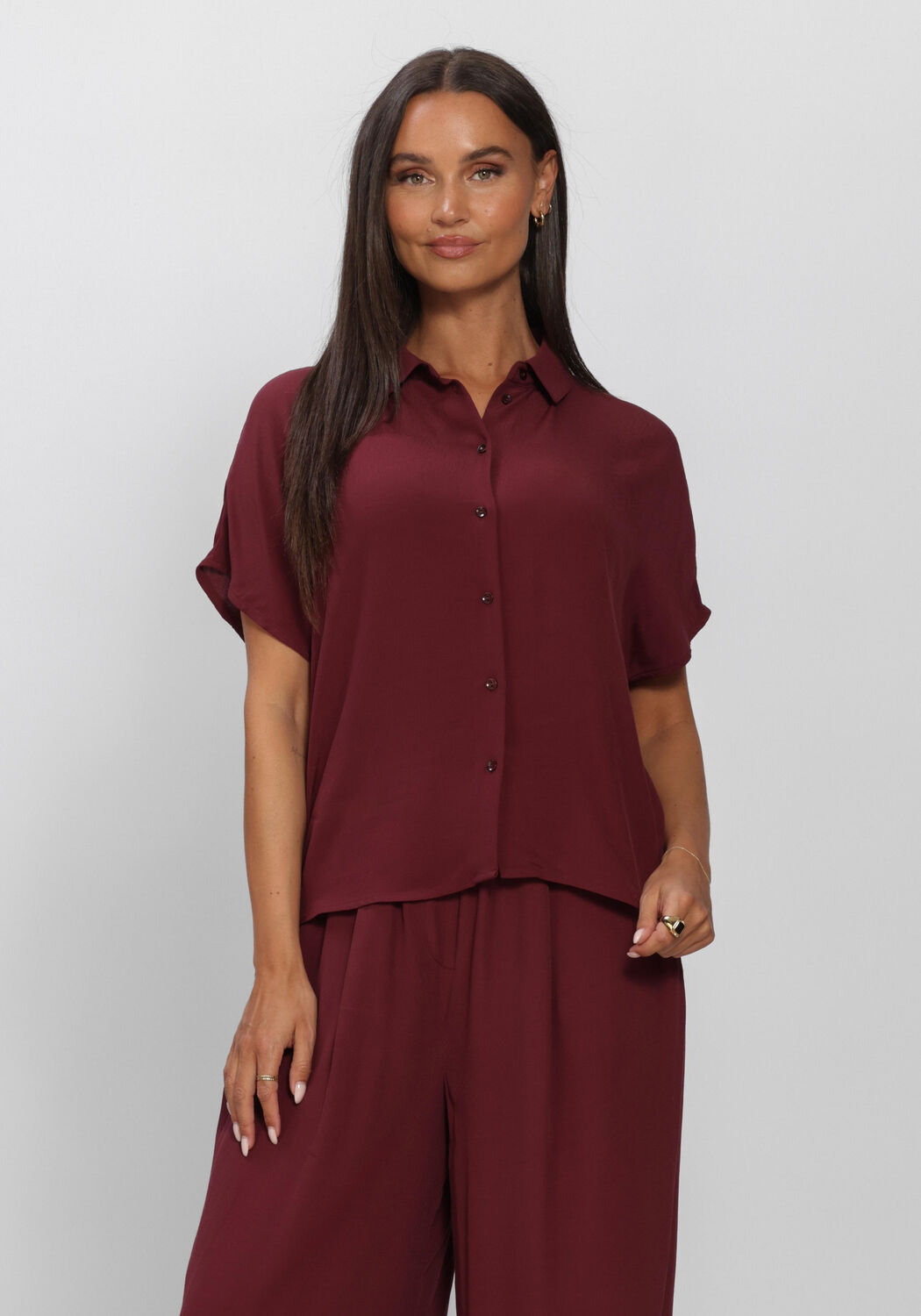 Bordeaux BY-BAR  BARLEY VISCOSE BLOUSE - large