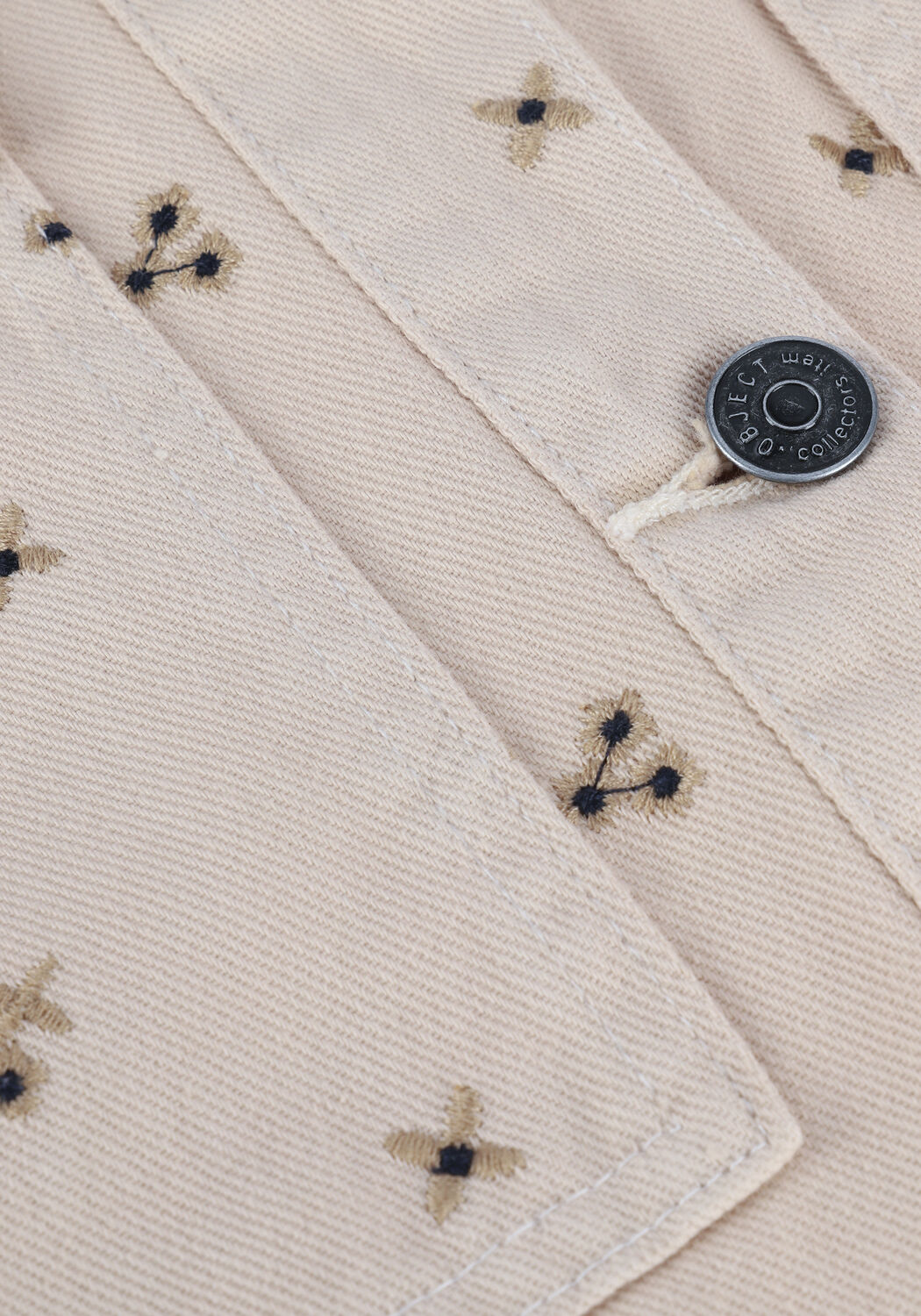 Beige OBJECT Spijkerjas JAYLA TWILL LONG SHIRT - large