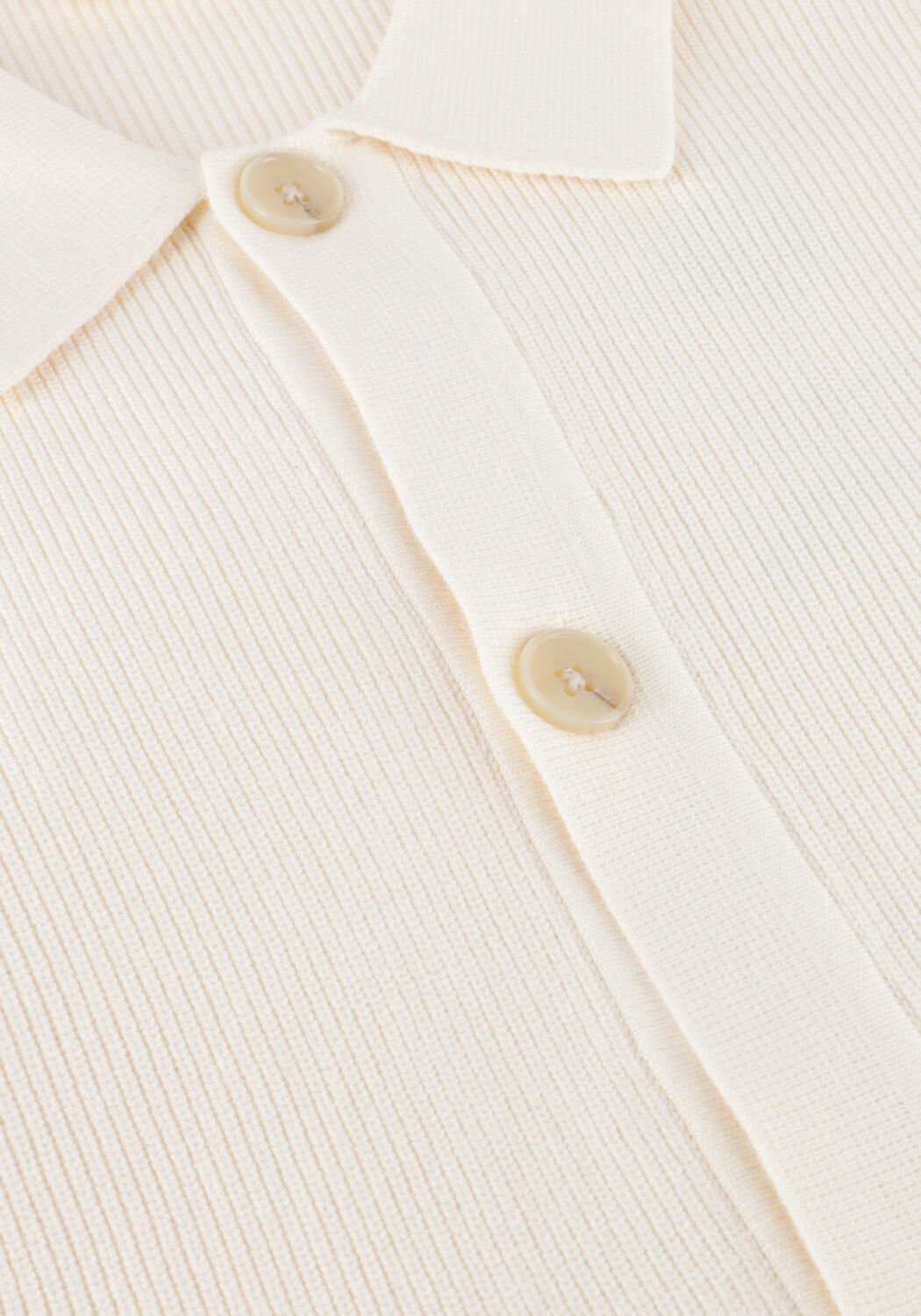 ANERKJENDT Polo AKVILHELM NEEDLE RIB SS KNIT &Eacute;cru - large