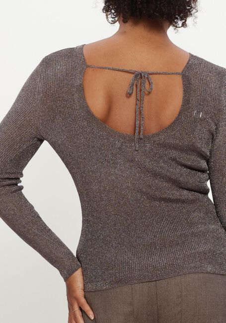 Grijze GESTUZ T-shirt SILVIGZ DEEP BACK BLOUSE - large