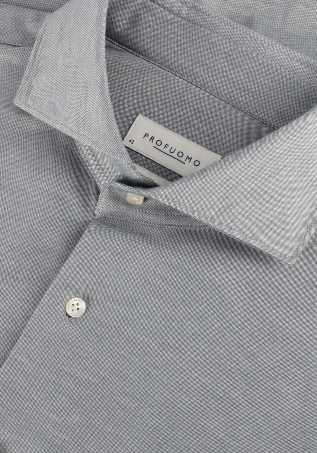 Grijze PROFUOMO Klassiek overhemd SHIRT X-CUTAWAY JAPANESE KNITTED - large