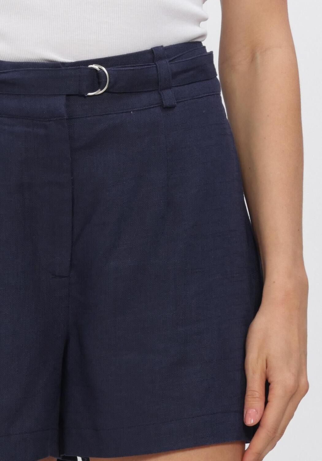 Donkerblauwe Y.A.S. Broeken/jumpsuits YASAGANA HW LINEN BLEND MINI SHORTS S - large
