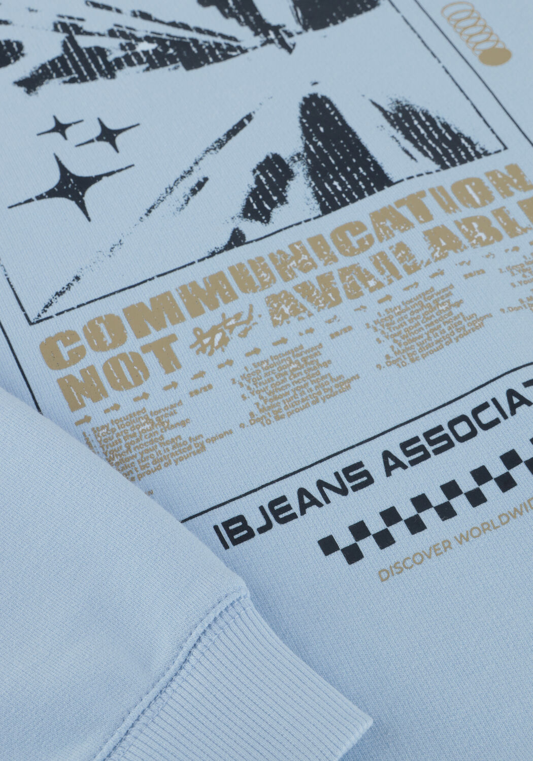 Lichtblauwe INDIAN BLUE JEANS Trui SWEATER BACKPRINT - large