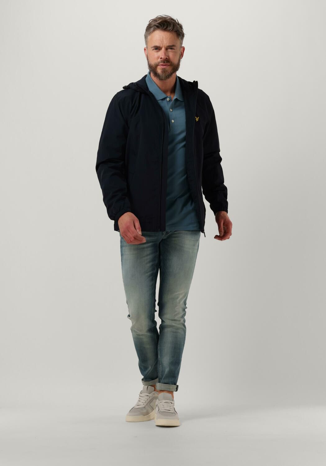 Lyle and scott discount hooded curved hem jacket