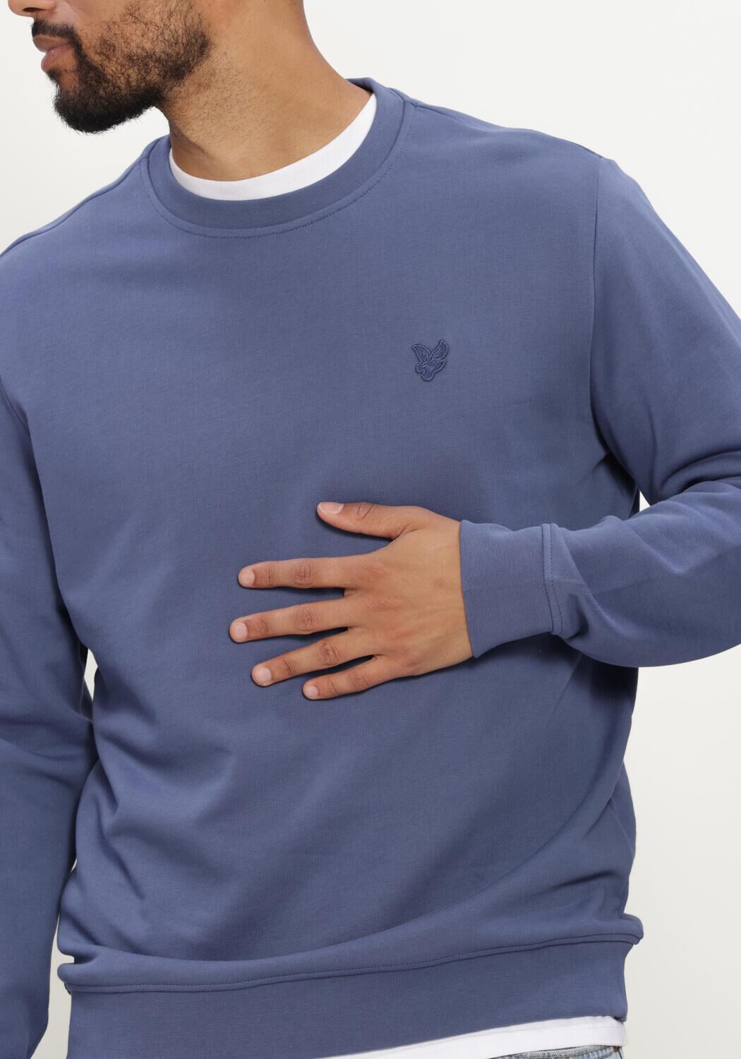 LYLE & SCOTT Pull SUPERFINE CREW NECK SWEATSHIRT en bleu - large