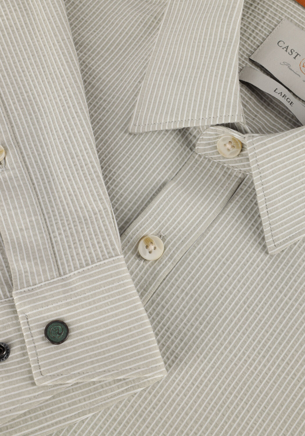 Groene CAST IRON Casual overhemd LONG SLEEVE SHIRT TEC DOBBY JERSEY STRIPE - large