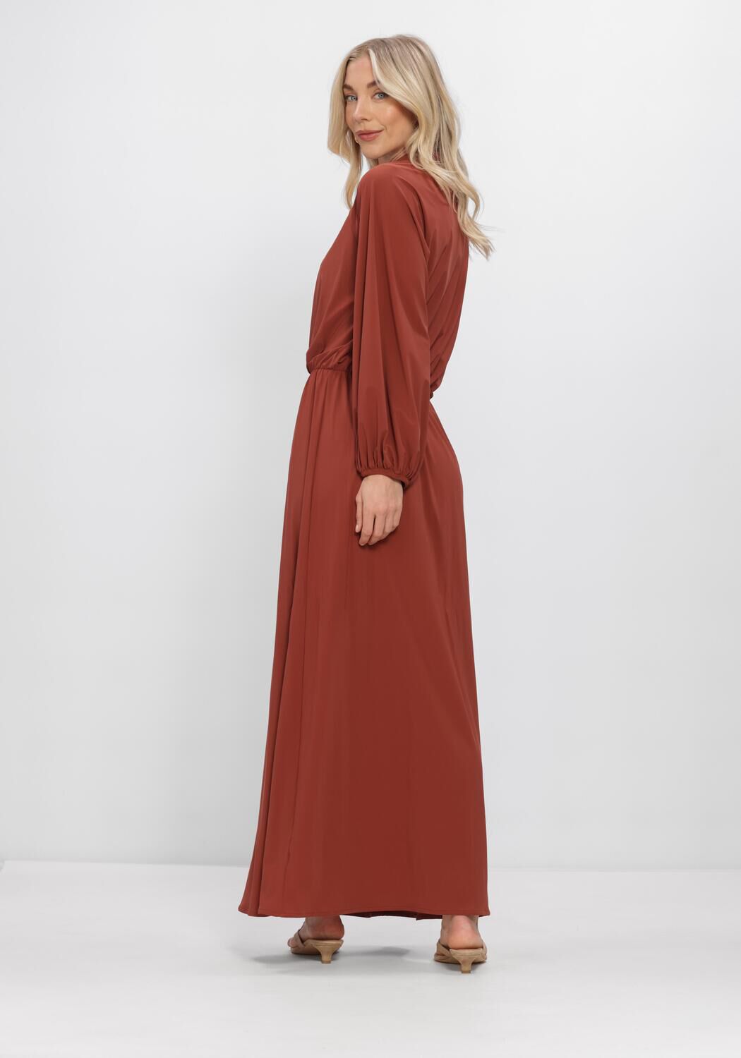 Bruine STUDIO ANNELOES Maxi jurk MAYSA DRESS - large