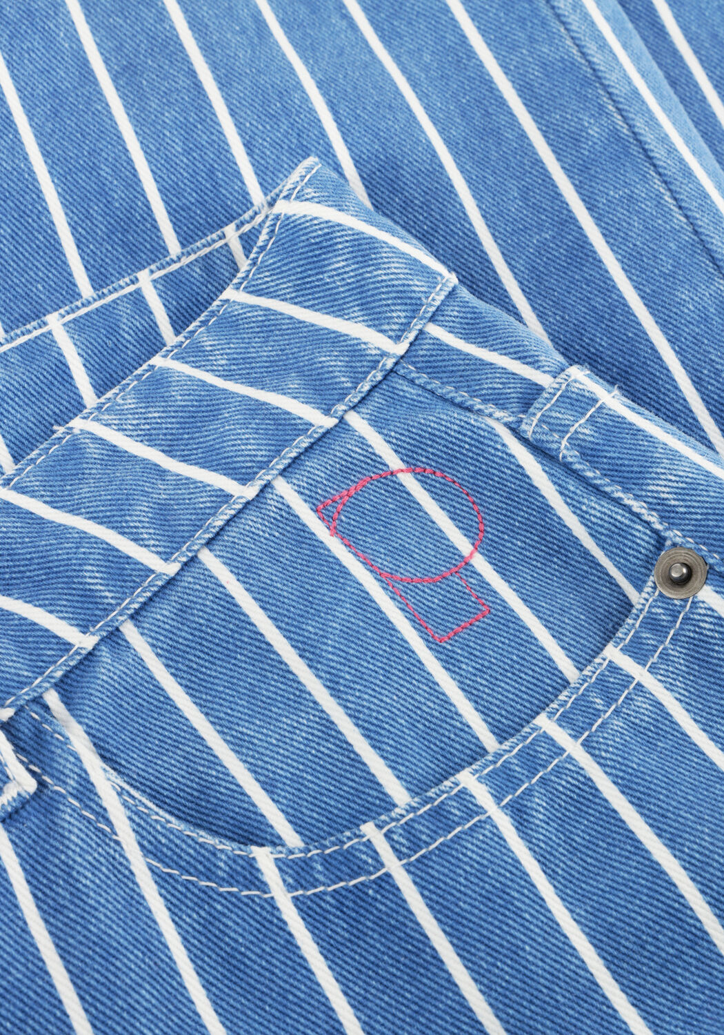 POM AMSTERDAM JEANS DENIM STRIPES BLUE Jeans en bleu - large