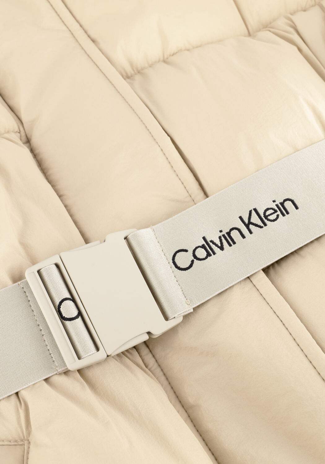 Beige CALVIN KLEIN Gewatteerde jas BELTED MIDWEIGHT PUFFER - large