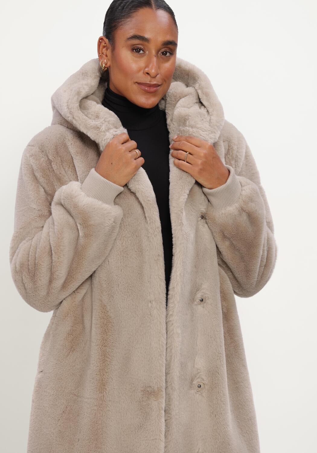MOSCOW Manteau en fausse fourrure 08-08-NADJANA-4 en beige - large