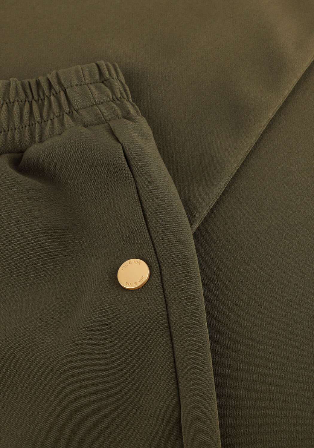 Khaki NIK & NIK Wijde broek ELIZA PANTS - large