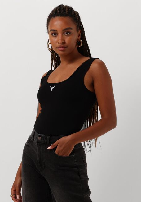 ALIX THE LABEL Haut LADIES KNITTED RIB TANKTOP en noir - large