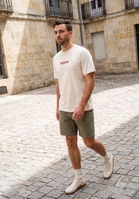 SELECTED MEN T-shirt SLHASPEN GRAPHIC SS TEE en beige - large