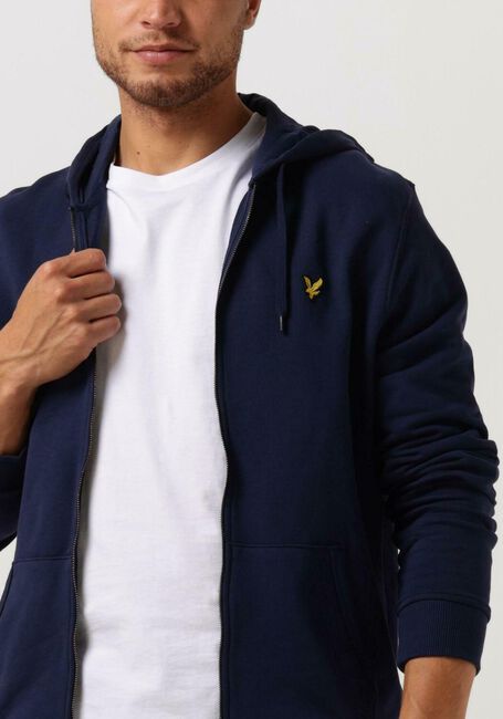 LYLE & SCOTT Pull ZIP THROUGH HOODIE Bleu foncé - large