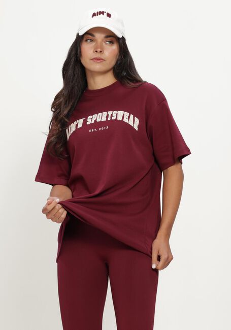 AIM'N T-shirt VARSITY BOYFRIEND T-SHIRT Bordeaux - large