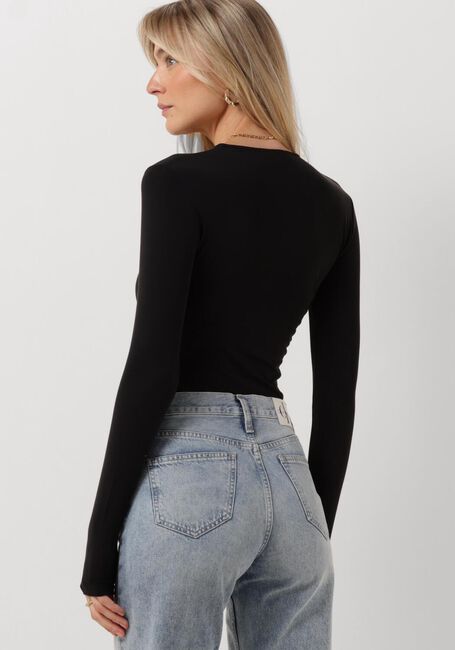 CALVIN KLEIN MODAL DETAIL LS TOP Hauts & T-shirts en noir - large