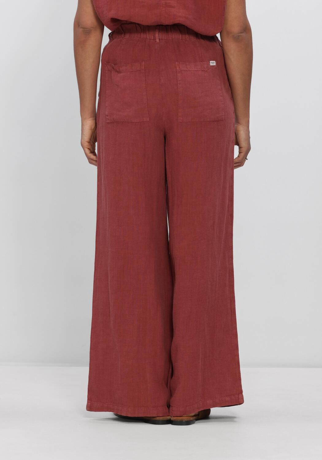PENN & INK Pantalon large TROUSERS en rose - large