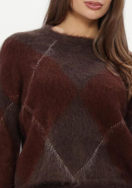 Bruine Y.A.S. Trui YASARGY LS MOHAIR BLEND KNIT PULLOVER - large