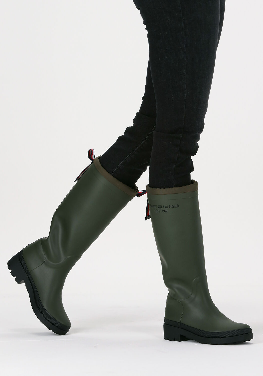 Groene TOMMY HILFIGER Regenlaarzen TH OVERKNEE RAINBOOT | Omoda