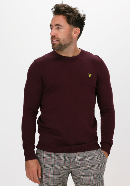 Bordeaux LYLE & SCOTT Trui CREW NECK COTTON MERINO JUMPER - large