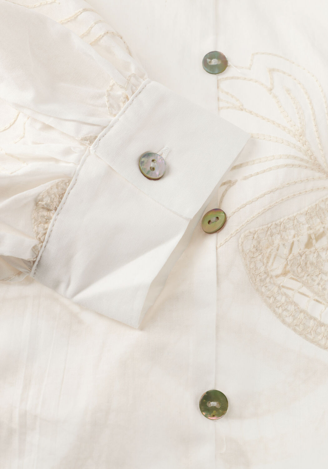 NUKUS BRIDGET BLOUSE EMBROIDERY Blouses Blanc - large