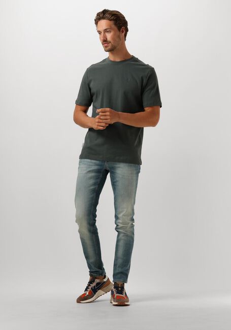 CAST IRON T-shirt SHORT SLEEVE R-NECK REGULAR FIT INTERLOCK en vert - large