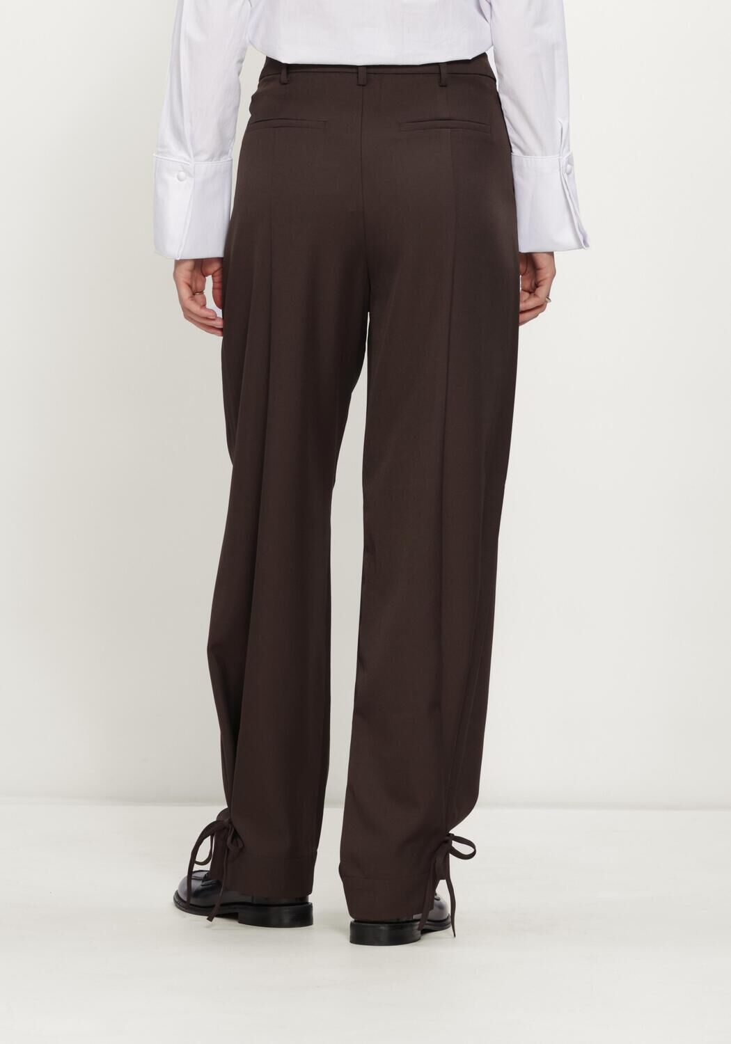 NEO NOIR Pantalon ISOTTA STRUCTURE TIE PANTS en marron - large