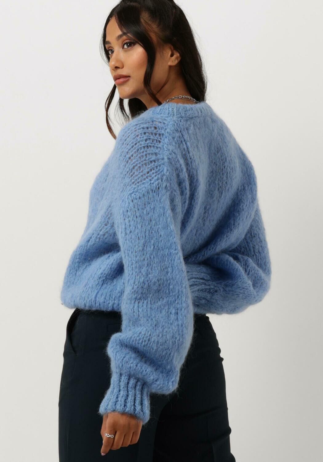 Lichtblauwe AMERICAN DREAMS Trui LEONNIE ALPACA PULLOVER Omoda
