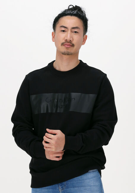 CALVIN KLEIN Chandail BLOCKING INSTITUTIONAL CREW NECK en noir - large