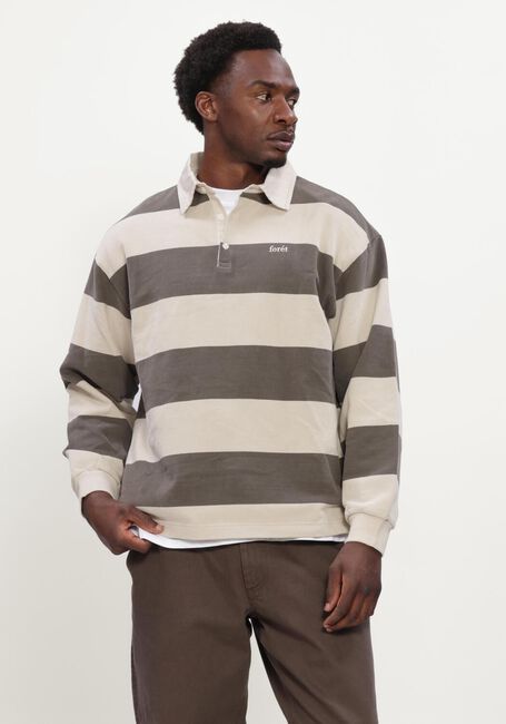 FOR&Eacute;T Polo MATCH RUGBY SWEATSHIRT WOOD STRIPE en marron - large