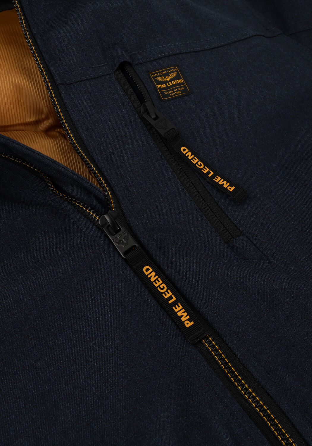 Donkerblauwe PME LEGEND Jassen SEMI LONG JACKET STRATOR ICON 2.0 MELANGE TWILL - large