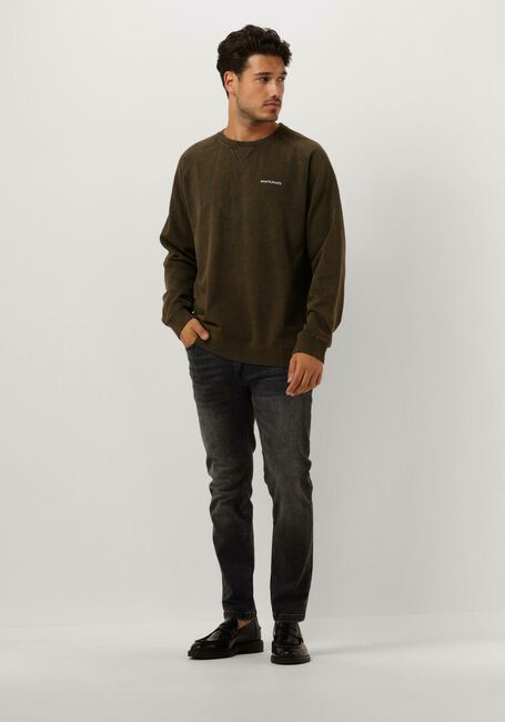 Donkergroene ANERKJENDT Trui AKRUBEN COTTON CREW SWEAT - large
