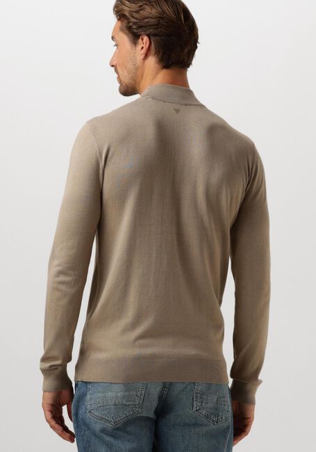 Taupe PURE PATH Coltrui ESSENTIAL KNIT MOCKNECK SWEATER - large