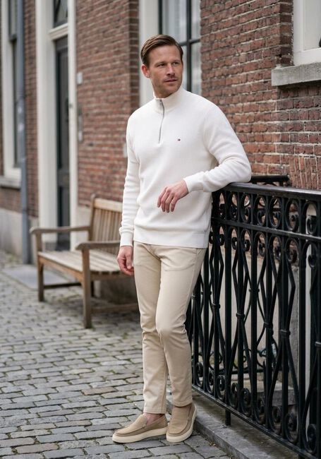 Witte TOMMY HILFIGER Trui REFINED STRUCTURE ZI - large