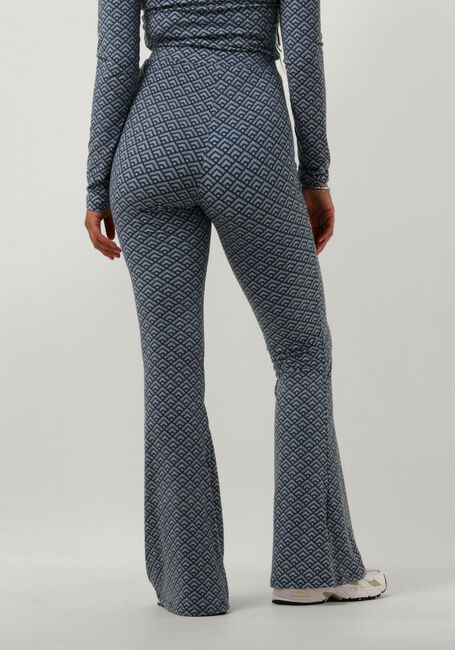 Blauwe COLOURFUL REBEL Flared broek SMALL GEO PEACHED EXTRA FLARE PANTS - large