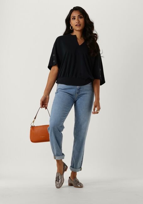 Zwarte SUMMUM Top TOP WASHED MODAL - large