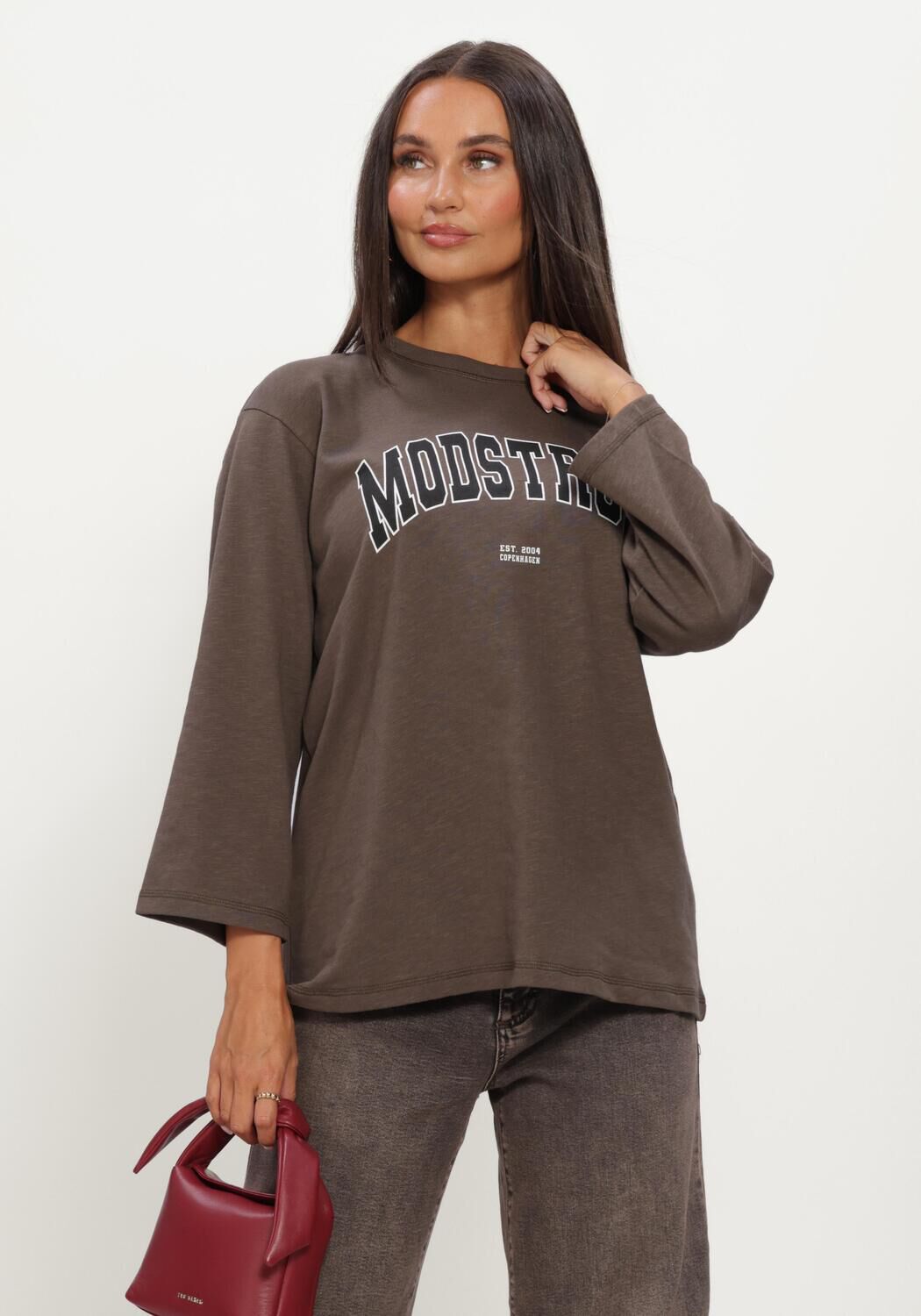 MODSTR&Ouml;M BAMBOOMD T-SHIRT Hauts & T-shirts en marron - large