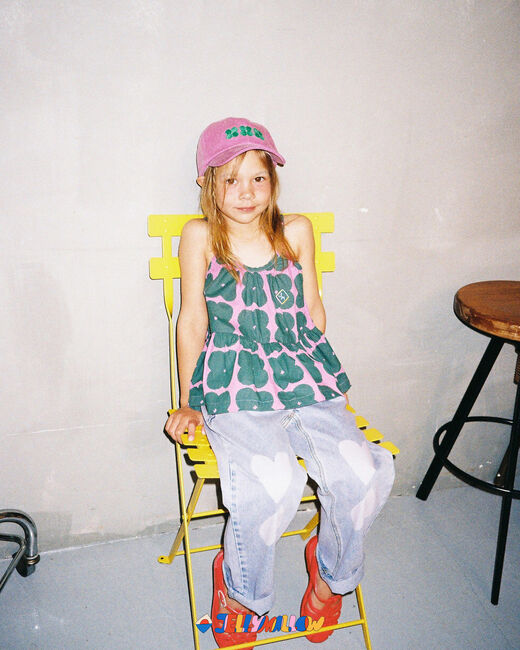 Blauwe Jelly Mallow Mom jeans HEART DENIM PANTS - large