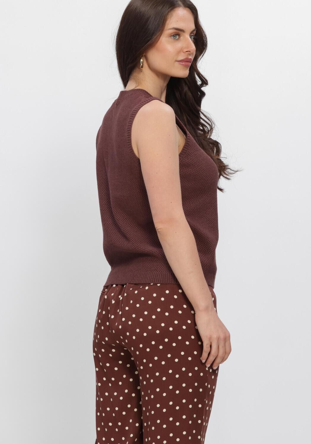 YDENCE KNITTED TOP MONA Hauts & T-shirts en marron - large