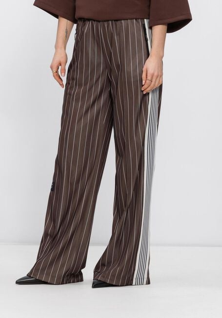Bruine HAUTE L'AMITI&Eacute; Broeken/jumpsuits BAGGY PIN STRIPE TRACK TALL PANTS - large