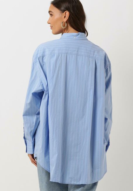 Blauwe TOMMY JEANS  TJW SUPER OVERSIZED STRIPE SHIRT - large