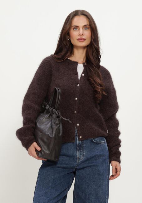 STUDIO ANNELOES Pull Bibi sparkle cardigan en marron - large