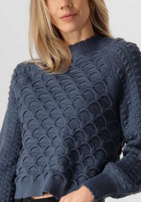 Blauwe OBJECT Trui OBJSIDA KNIT L/S RE PULLOVER - large