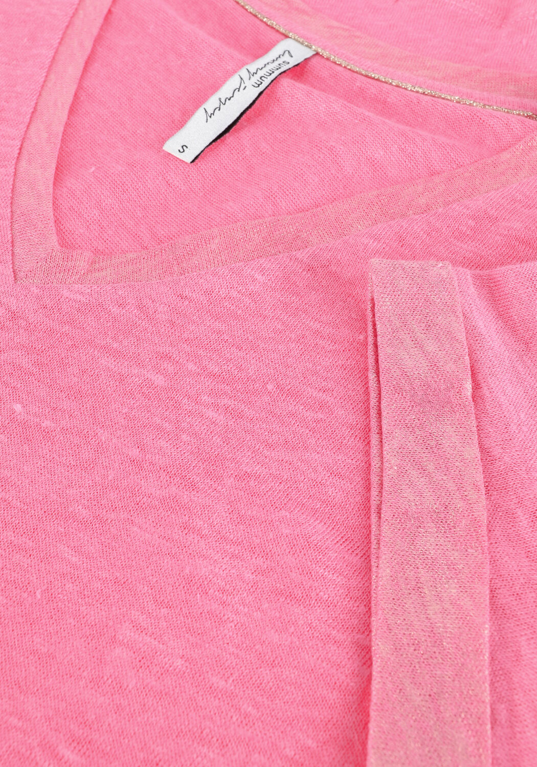 Roze SUMMUM T-shirt TEE FOIL COATED LINEN JERSEY - large